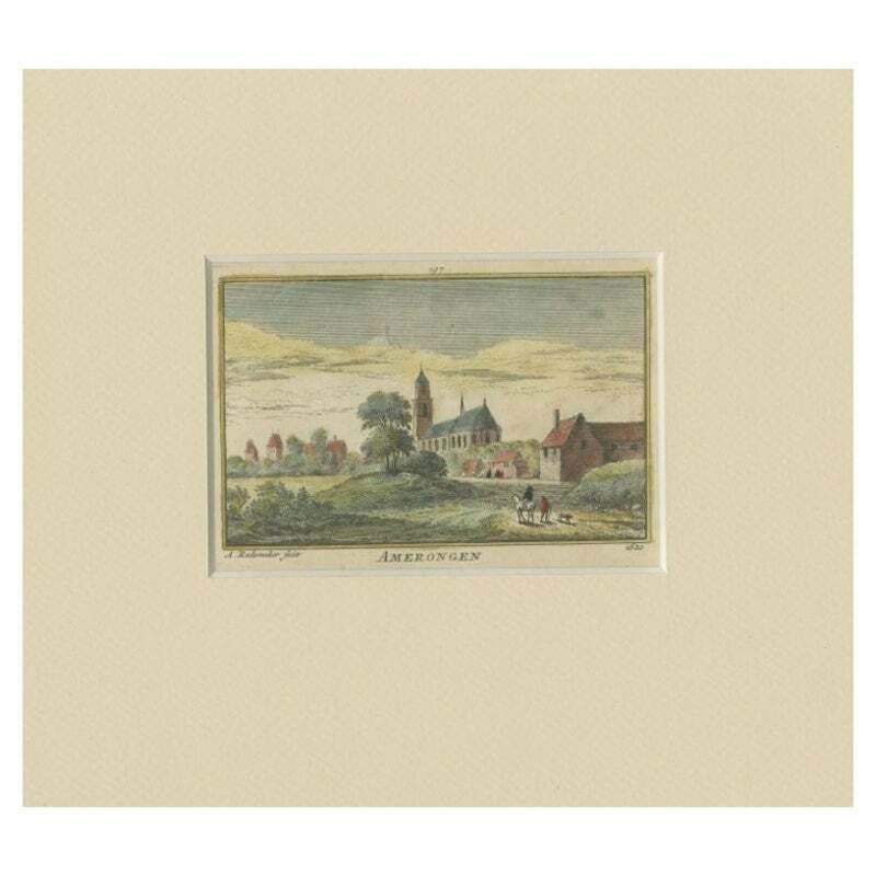 Antique Print Of The Village Of Amerongen By Rademaker, C.1730