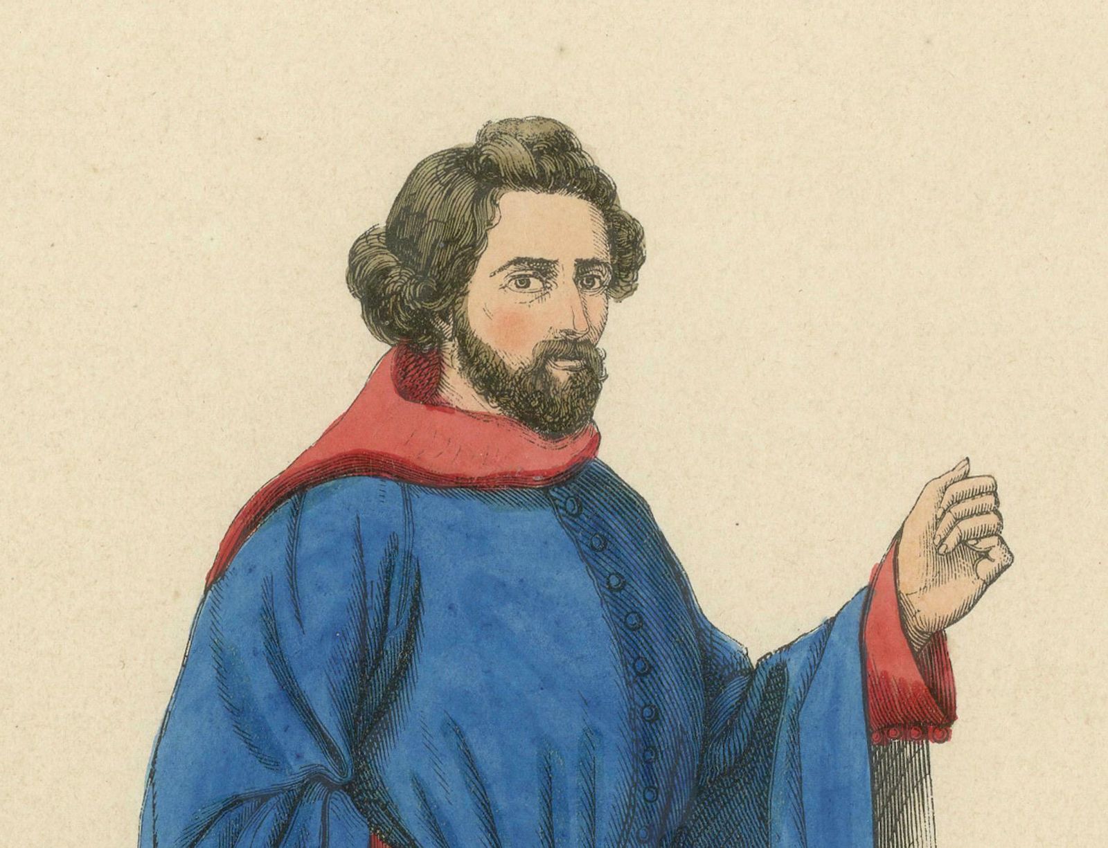 French Youth In Traditional Medieval Attire, 1847 photo for sale