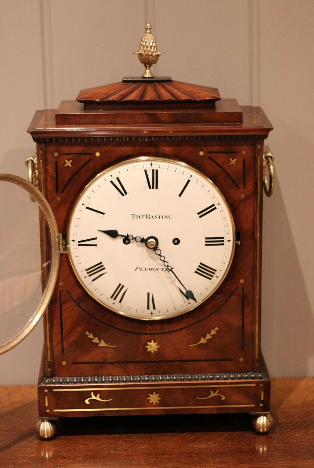 Mahogany Regency Chamfer Top Bracket Clock photo vintage