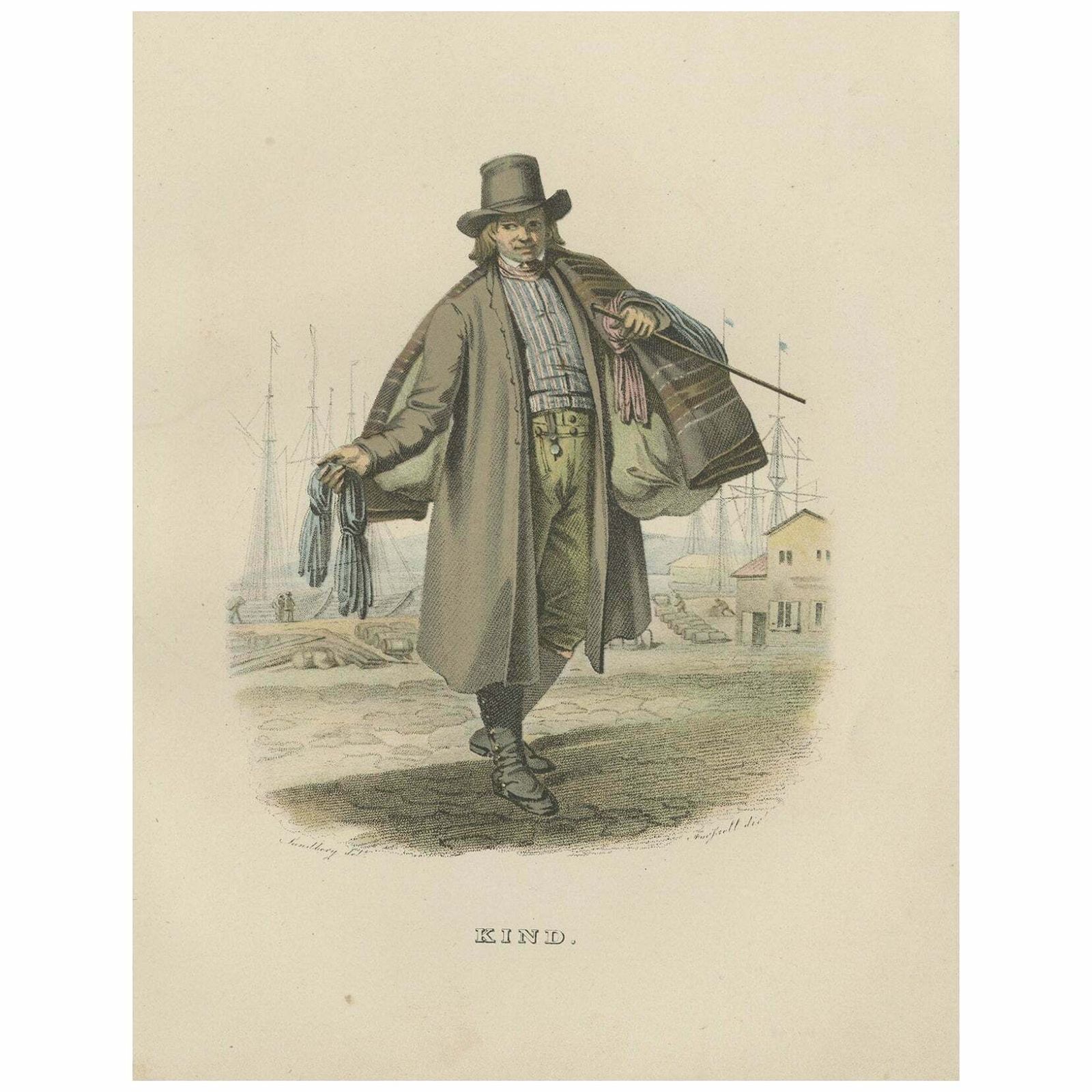 Antique Costume Print Of Västergötland In Sweden, Ca.1864