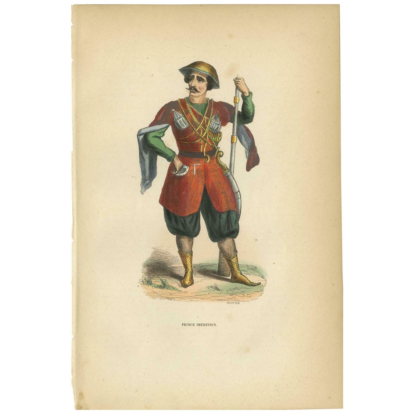 Antique Print Of A Prince Of Imereti, A Region Of Georgia, 1843