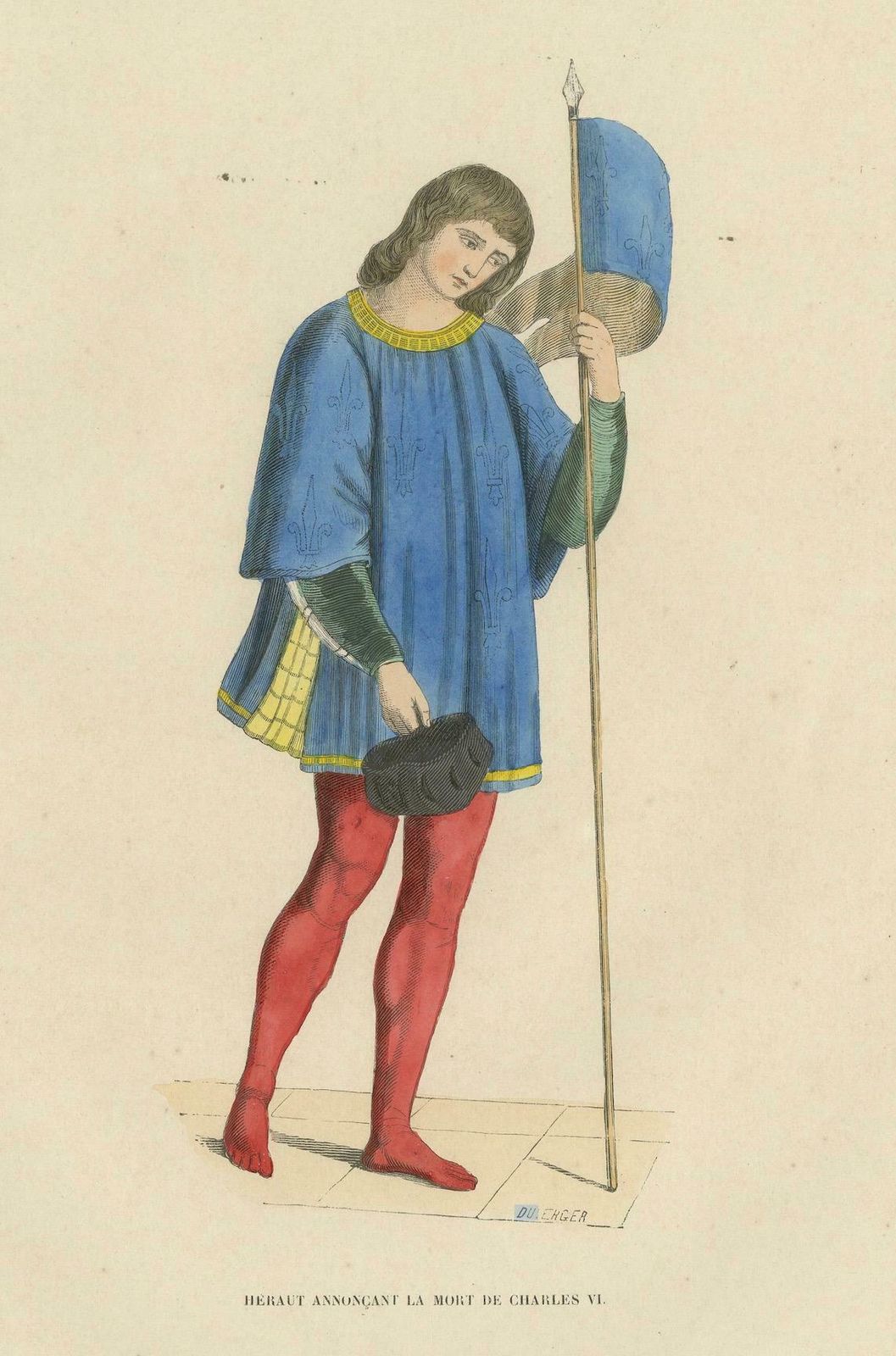 Herald Announcing The Death Of Charles VI, Published In 1847 photo Art