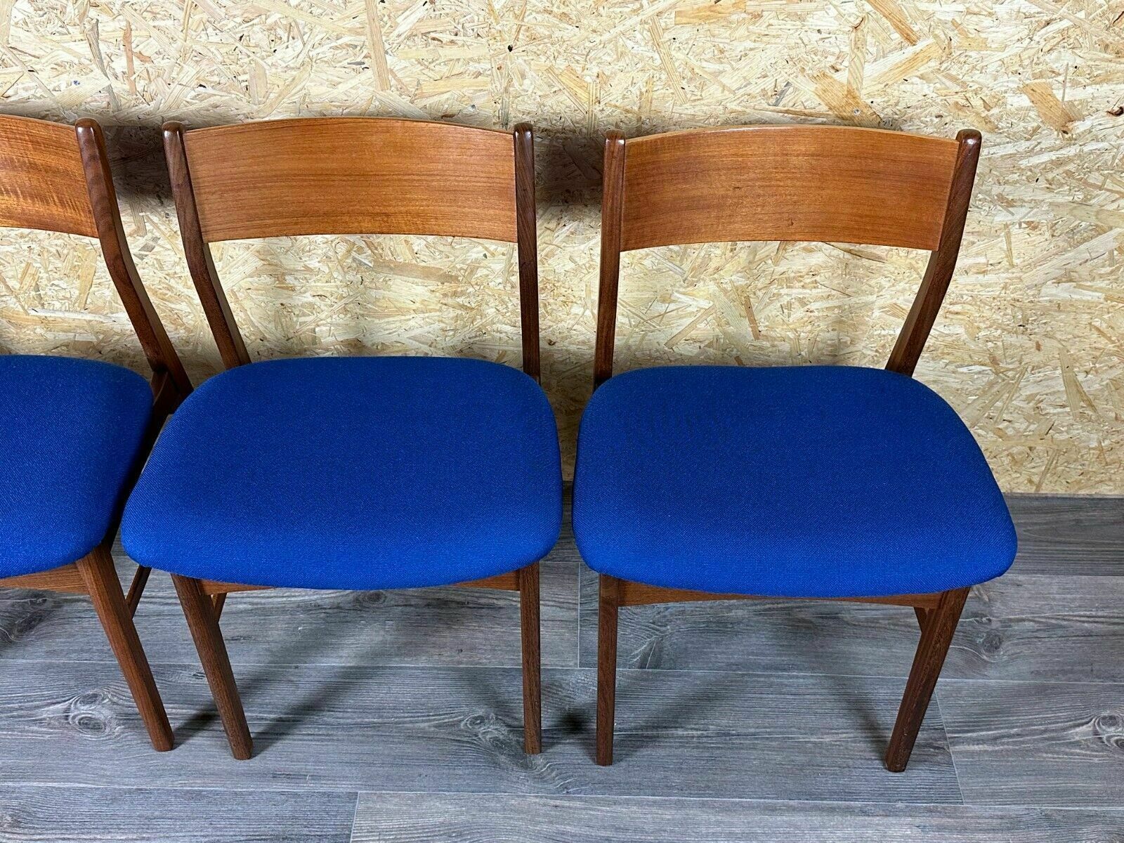4x 60s 70s Teak Chairs Dining Chair Danish Modern Design Denmark photo vinterior