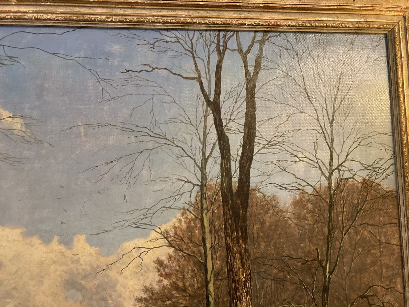David Mead Oil Painting 'Cobham Woods' Unusually Large, Signed. photo buy