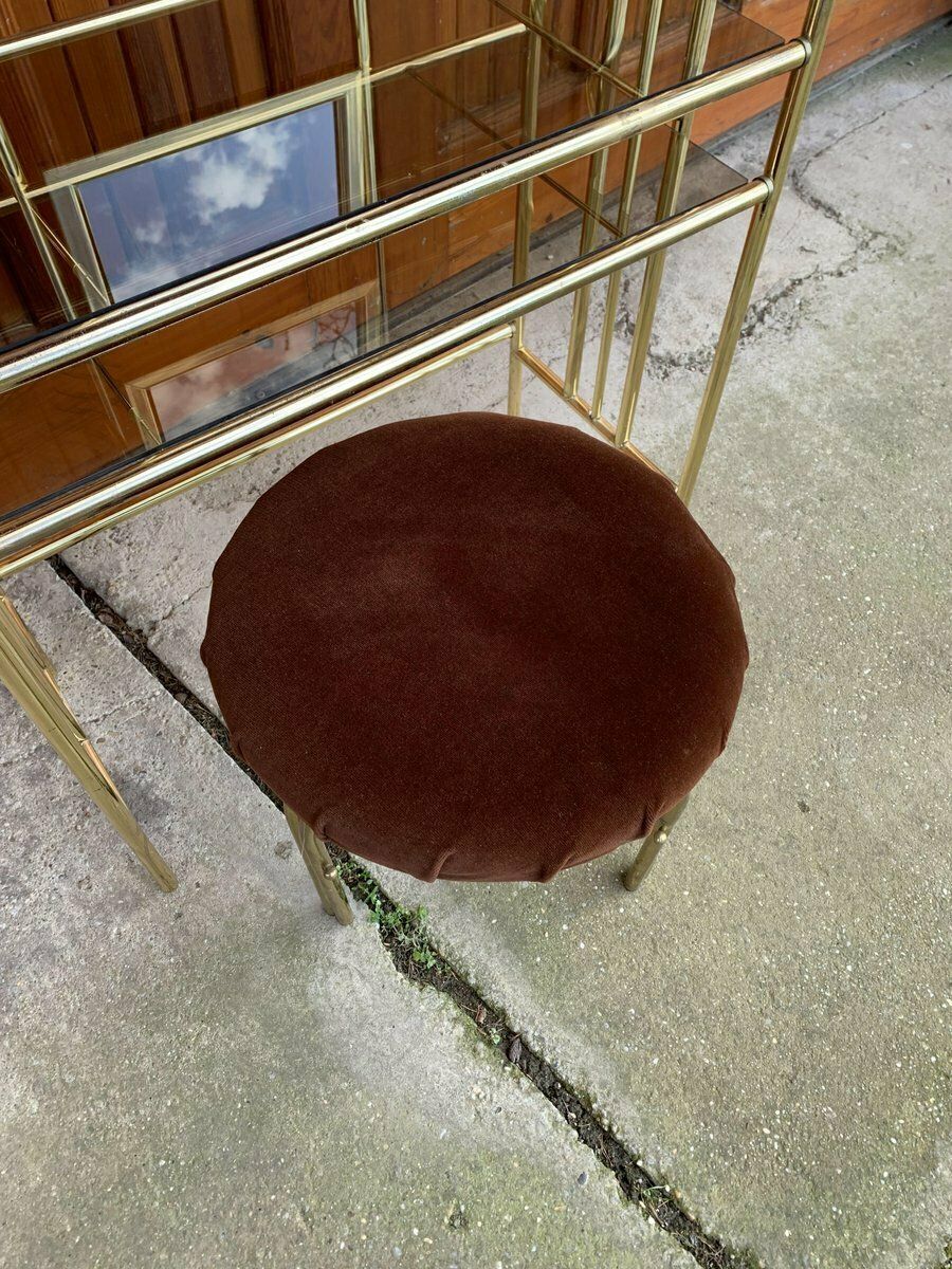 Vintage Dressing Table And Stool In Brass, 1950s, Set Of 2 photo furniture