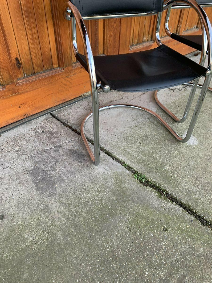 Vintage Italian Bauhaus Chrome Dining Chairs, 1970s, Set Of 2 photo 1334.0