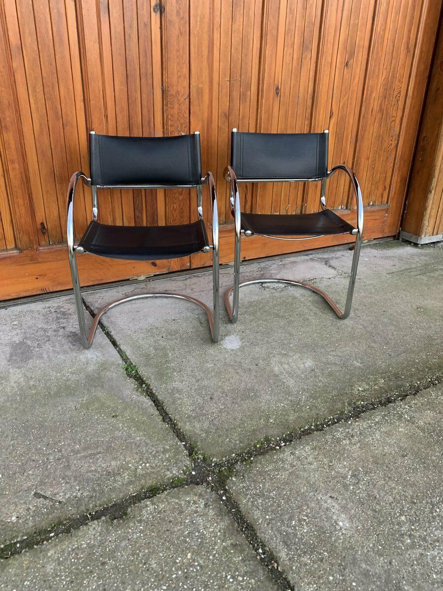 Vintage Italian Bauhaus Chrome Dining Chairs, 1970s, Set Of 2 photo buy