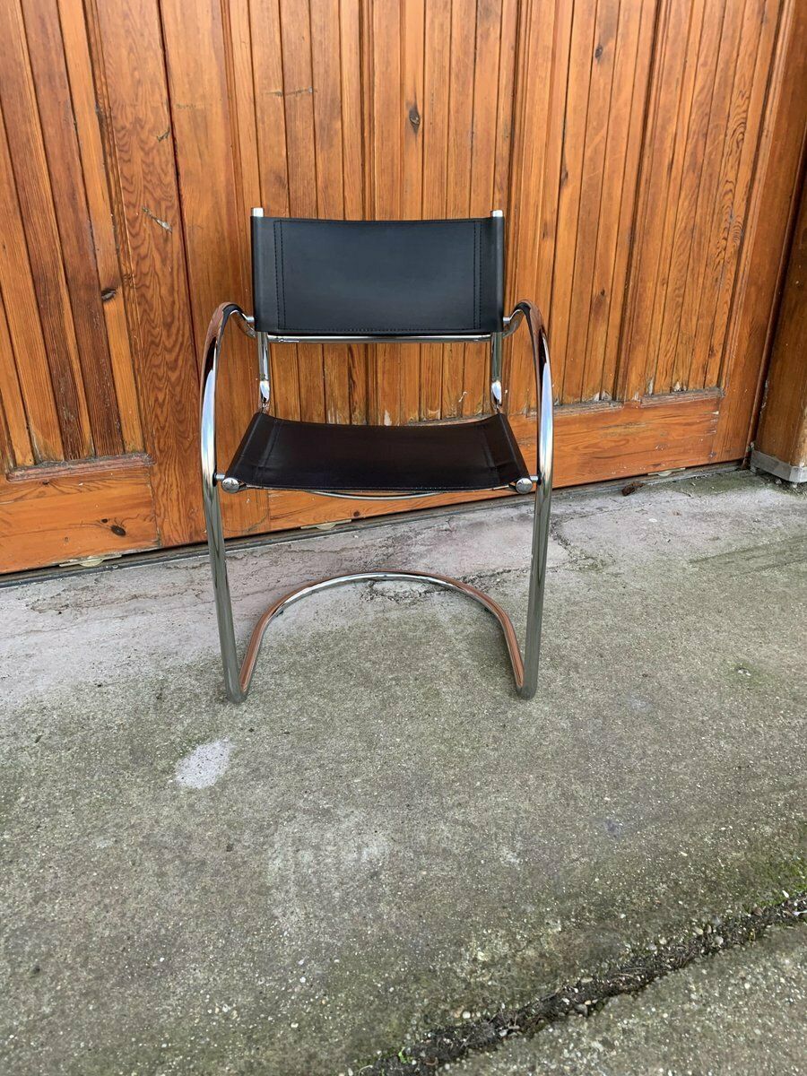photo furniture Vintage Italian Bauhaus Chrome Dining Chairs, 1970s, Set Of 2