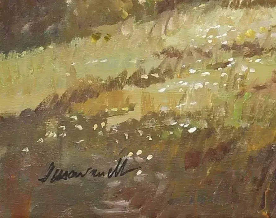 Oil On Canvas Of Italian Mountains photo for sale