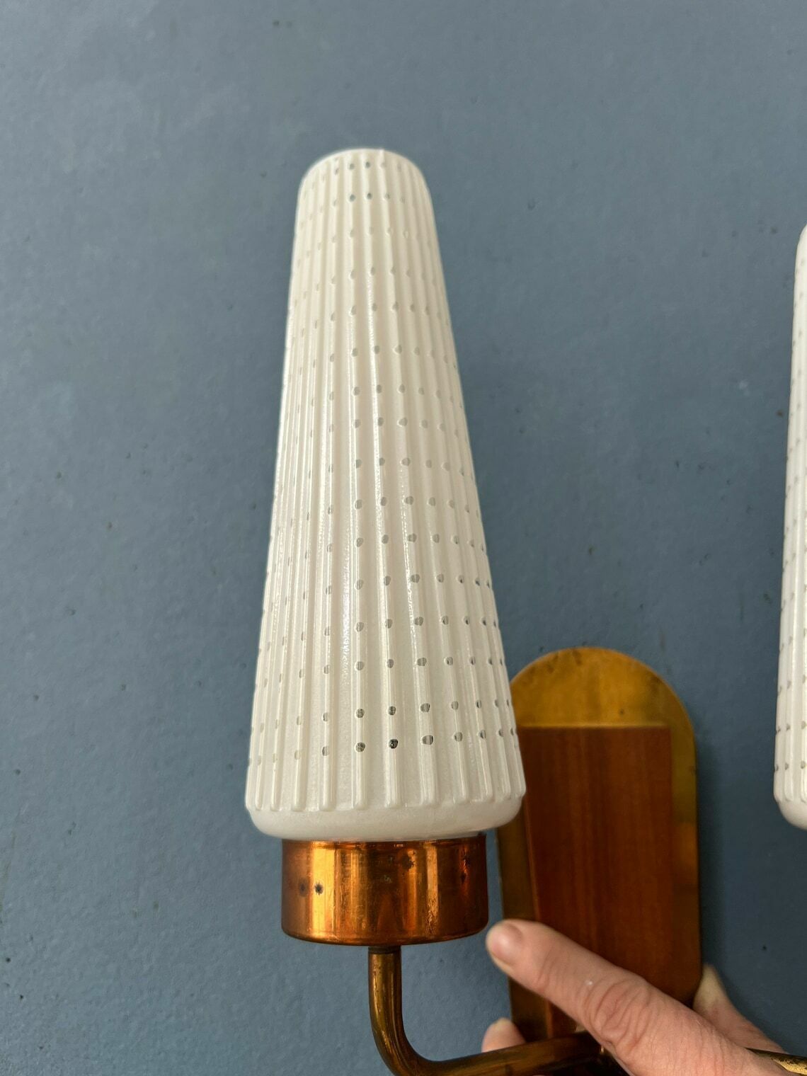 photo furniture Dubbele Mid Century Scandinavische Glazen Wandlamp