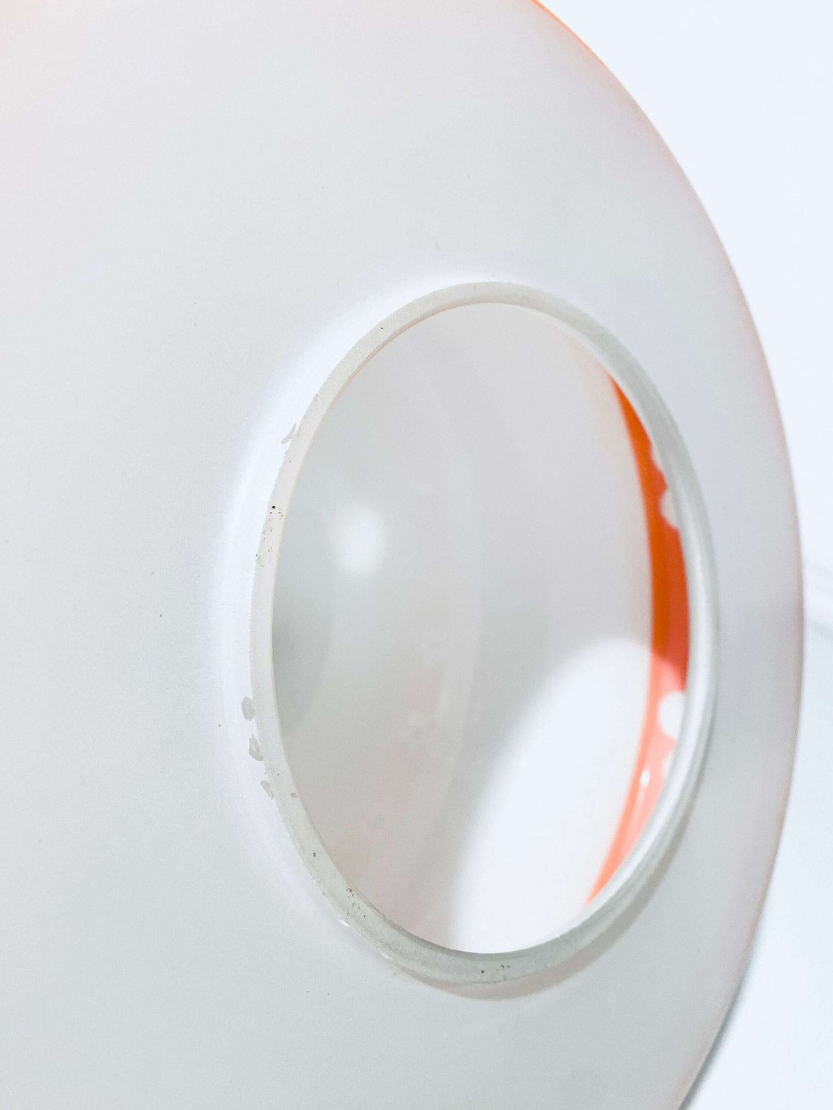 photo furniture 1970s Glass Hanging Lamp With Orange Flower Motif / Flower Power Vintage Kitchen Decor