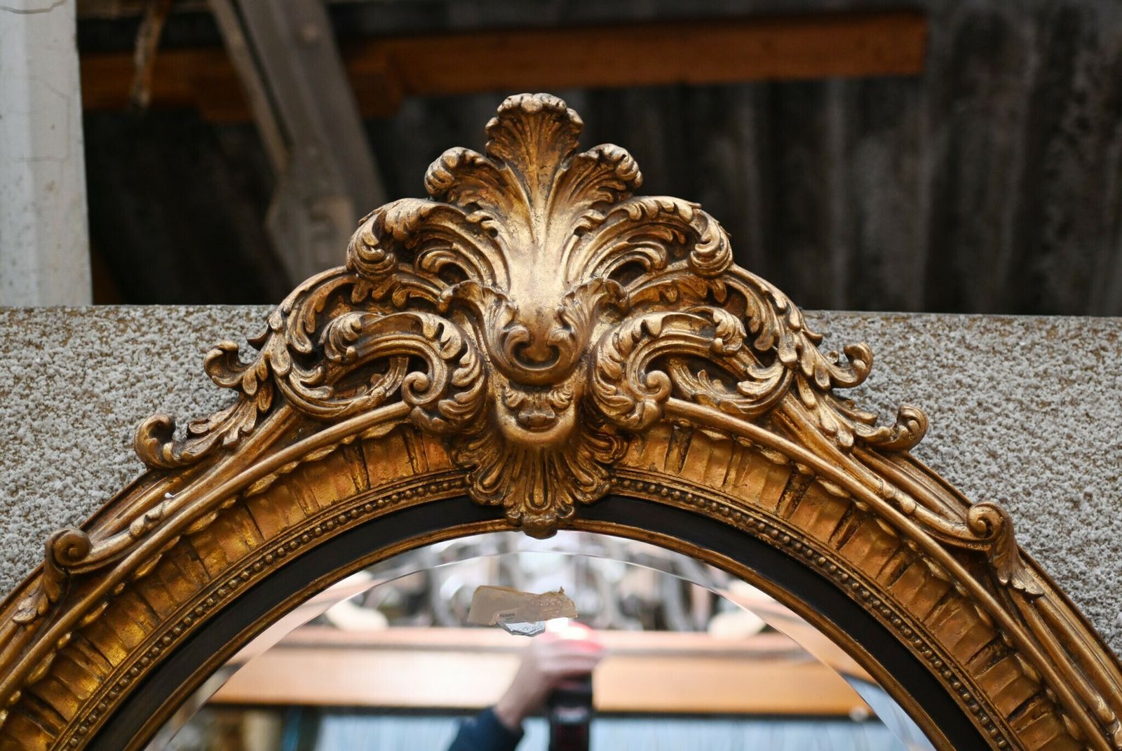 French Louis XVI Gilt Oval Mirror Glass Pier Mirrors photo for sale
