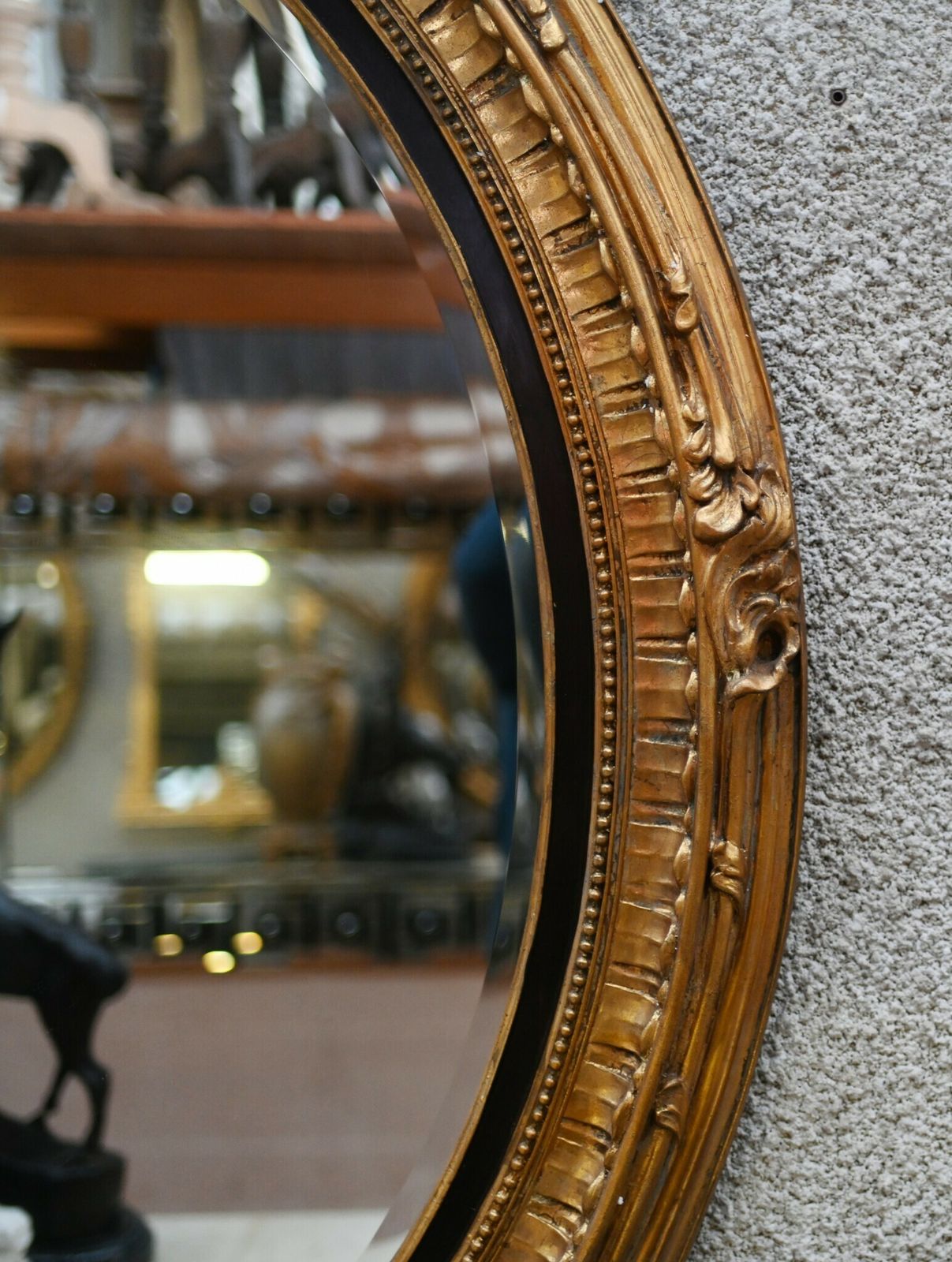 French Louis XVI Gilt Oval Mirror Glass Pier Mirrors photo 795.0