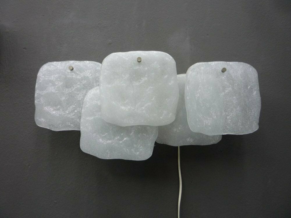 Large Space Age Glass Wall Lamps By Jt Kalmar For Kalmar Franken Kg, 1960s, Set Of 2 photo vintage