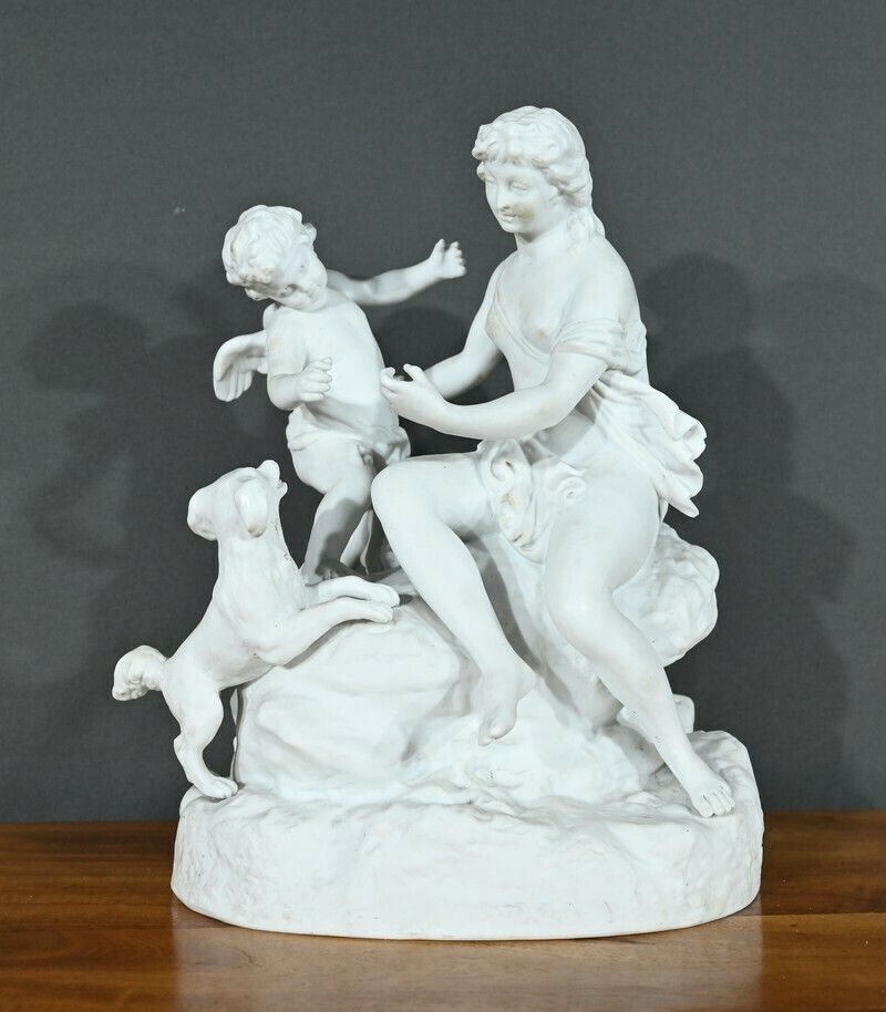 Biscuit Sculpture “Venus And Love” – Late 19th Century