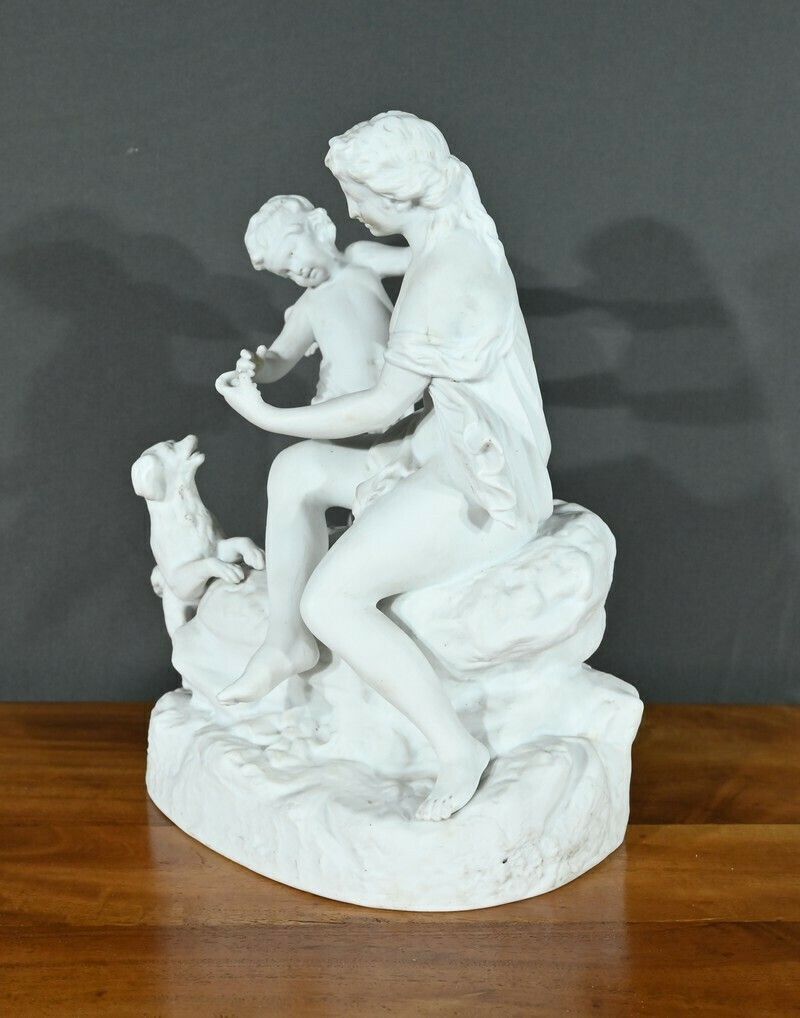 Biscuit Sculpture “Venus And Love” – Late 19th Century photo furniture