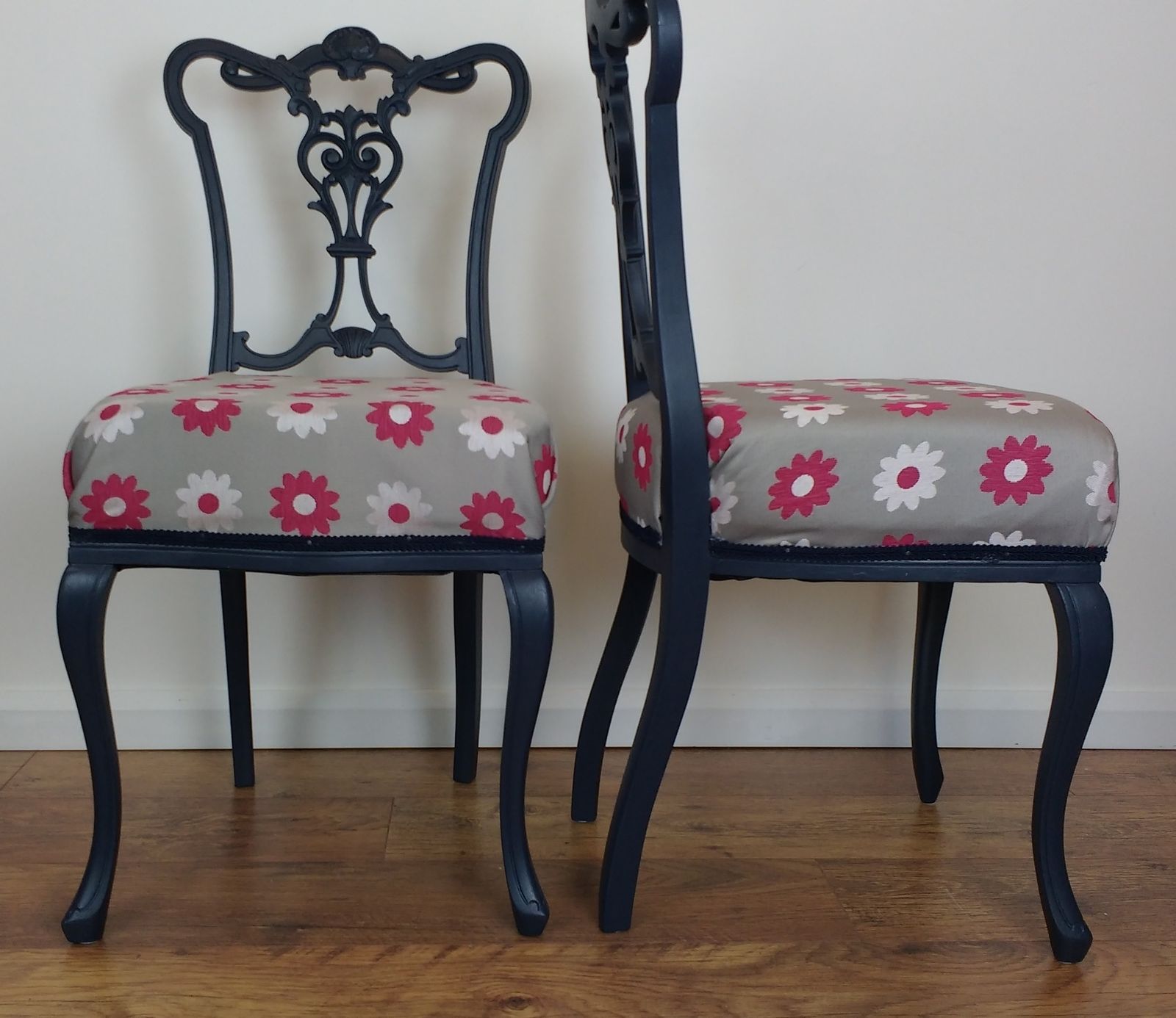 Victorian / Edwardian Carved Back Dining Chairs, Upholstered Seat Dining Chairs, Hall Chairs photo for sale