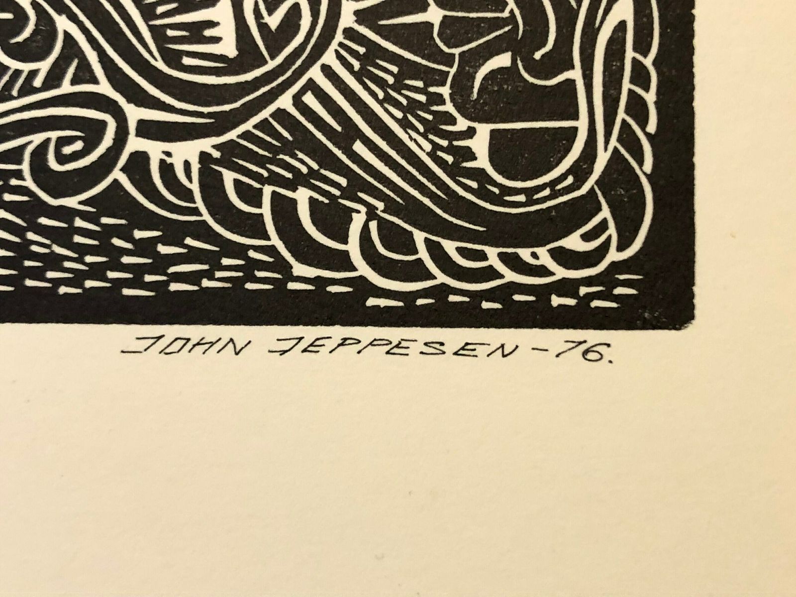 John Jeppesen Vintage Original Set Of Two Prints With Psychedelic Motives Of Fantasy Nature   Danish Art From 1976 photo Art