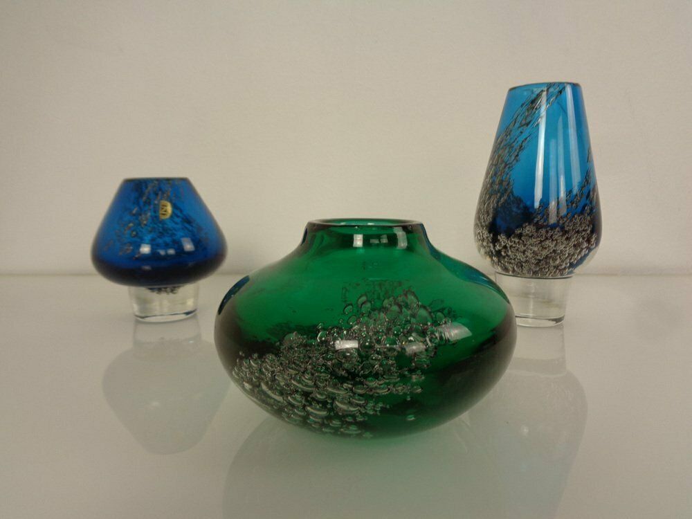 Florida Glass Vases By Heinrich Löffelhardt For Zwiesel, Germany, 1970s, Set Of 3 photo furniture