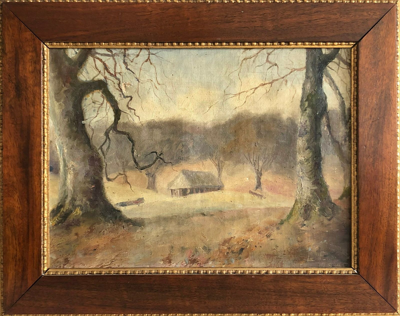 photo furniture Ludvig Engmann (1868 1935) Oil On Canvas Landscape Painting From “Dyrehaven”   Exclusive Original Danish Art