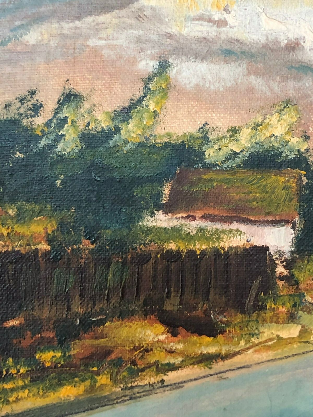 Original Danish Vintage Signed Painting From 1973 With Motive From Bønnerup, Northern Jutland photo vinterior