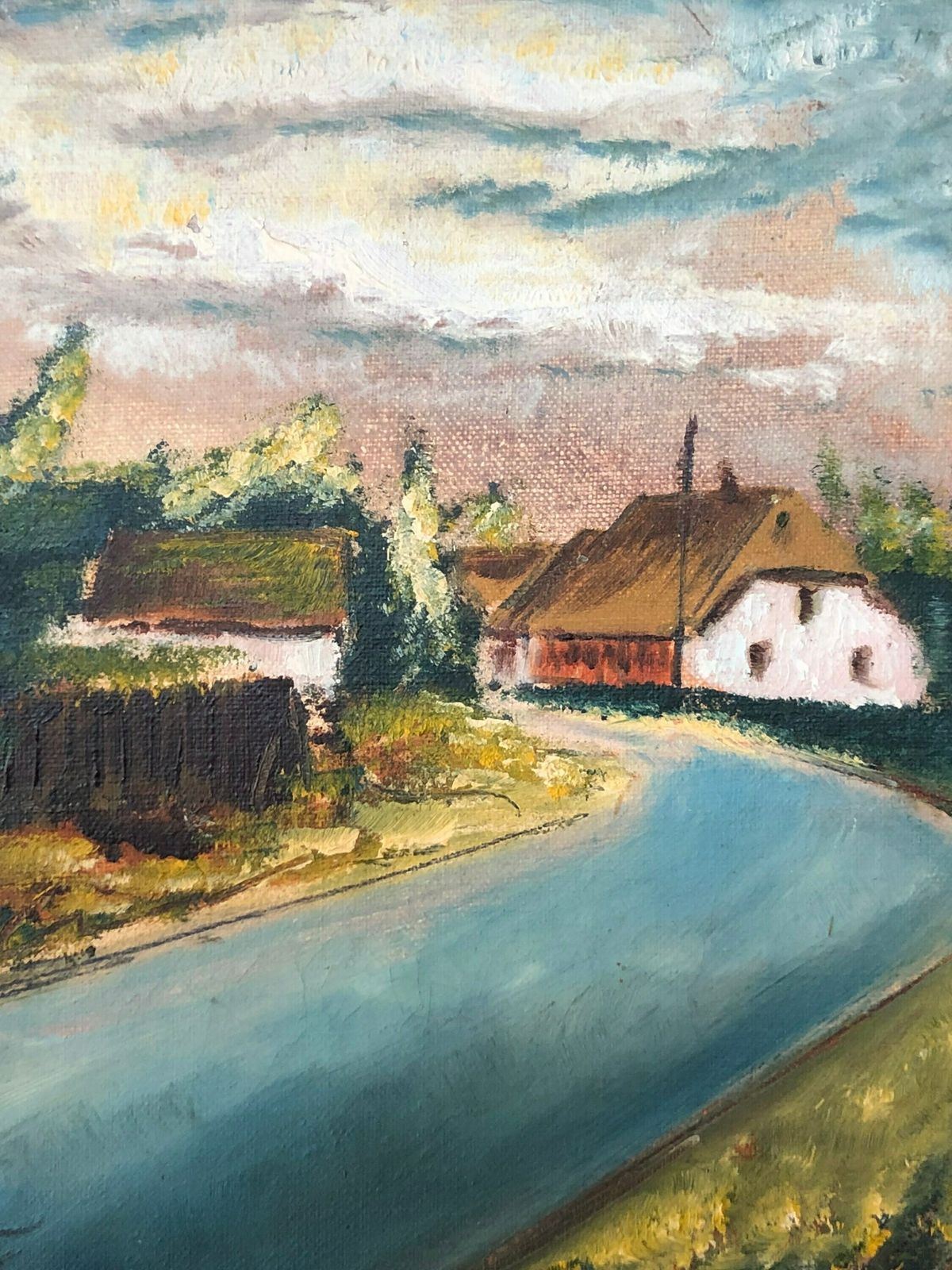 Original Danish Vintage Signed Painting From 1973 With Motive From Bønnerup, Northern Jutland photo buy