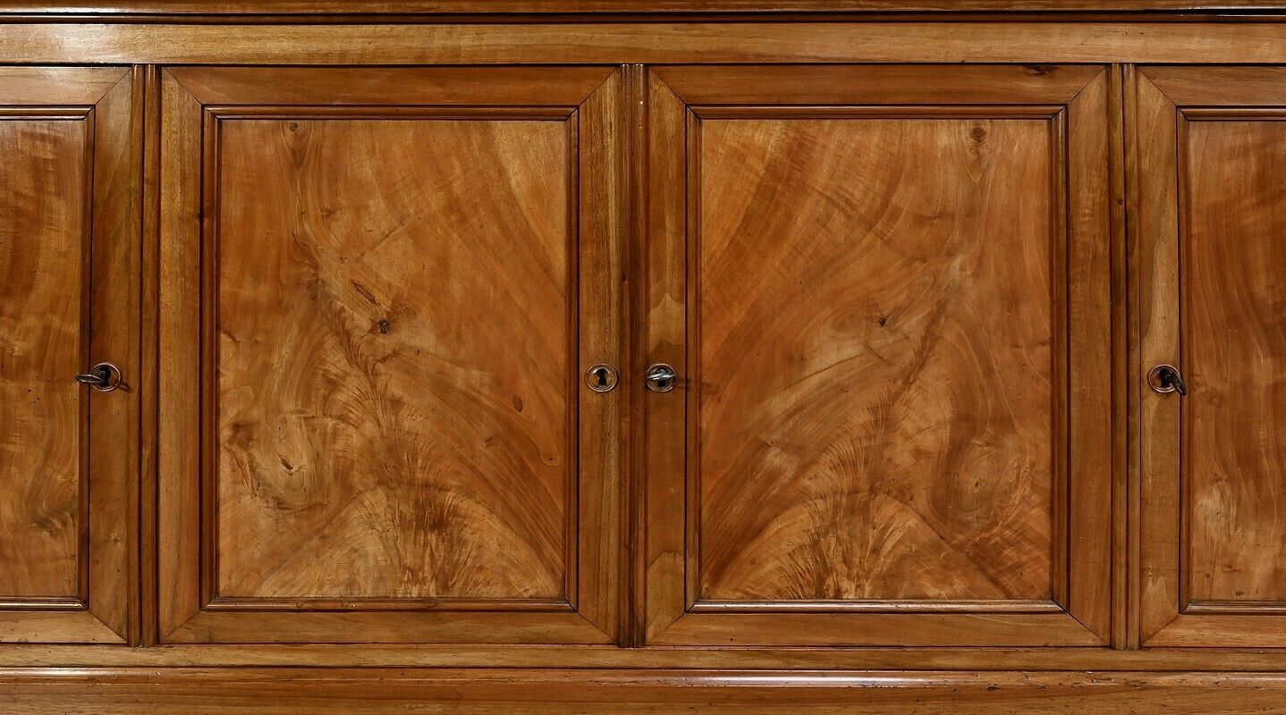 photo furniture Two Body Bookcase In Solid Walnut – Late 19th Century