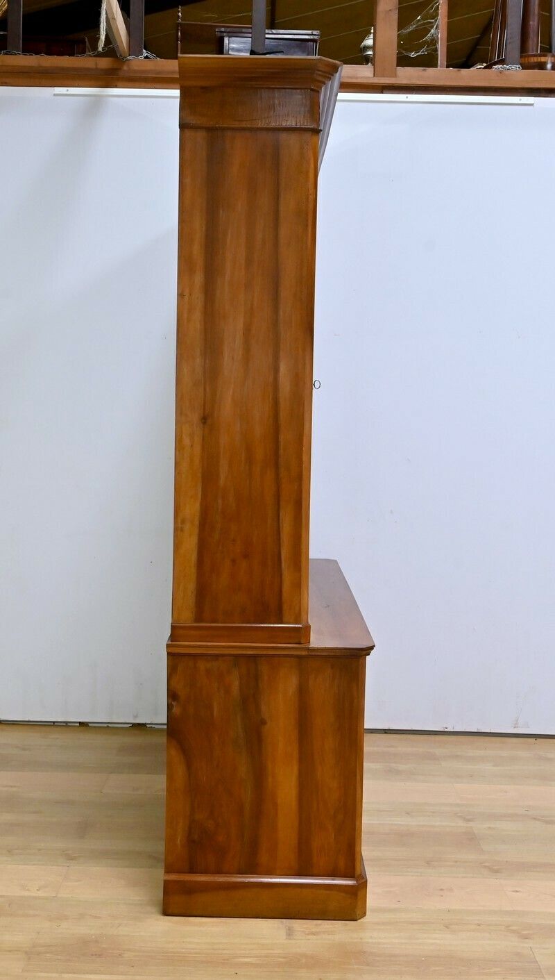 photo for sale Two Body Bookcase In Solid Walnut – Late 19th Century