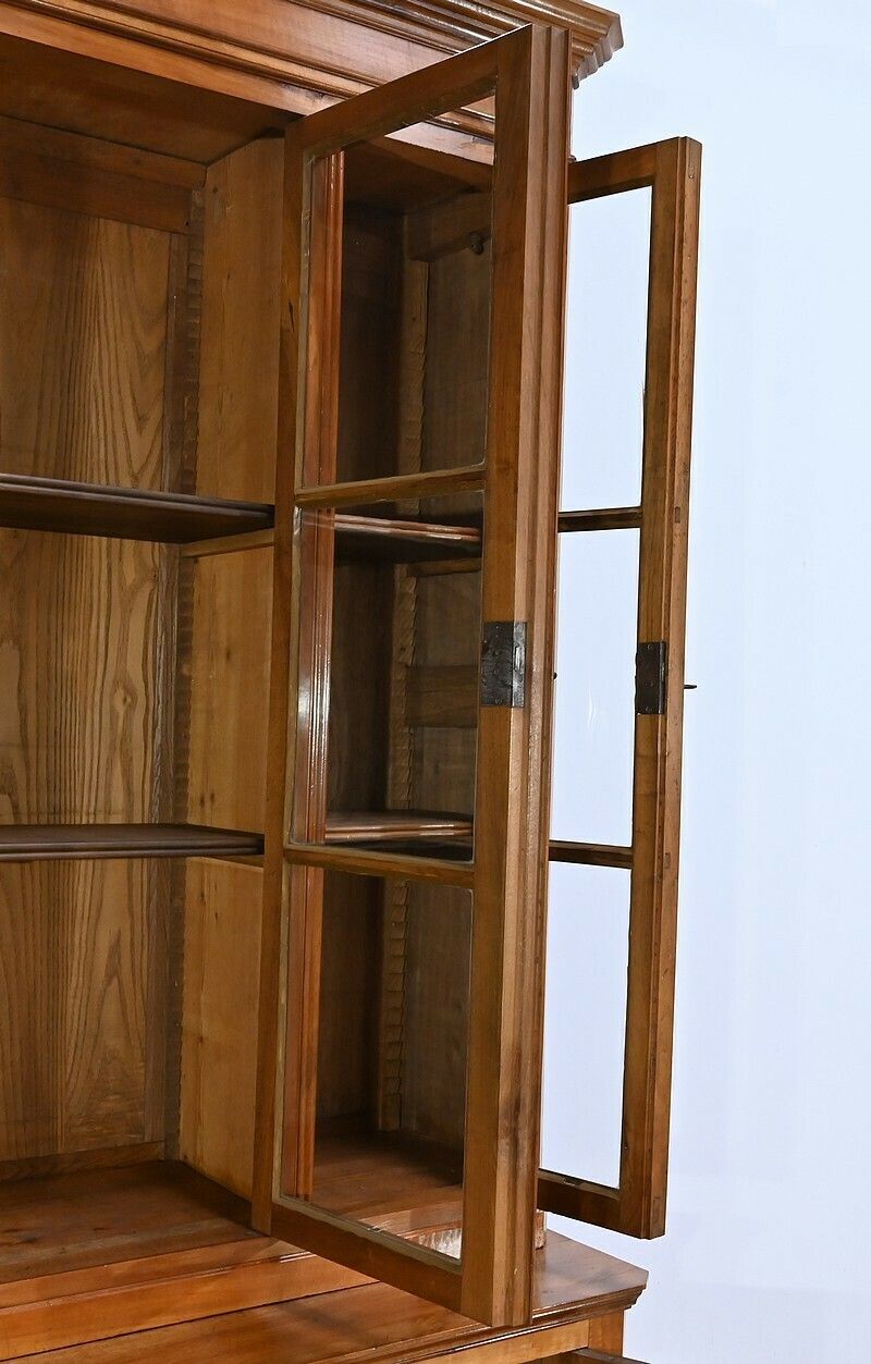 photo buy Two Body Bookcase In Solid Walnut – Late 19th Century