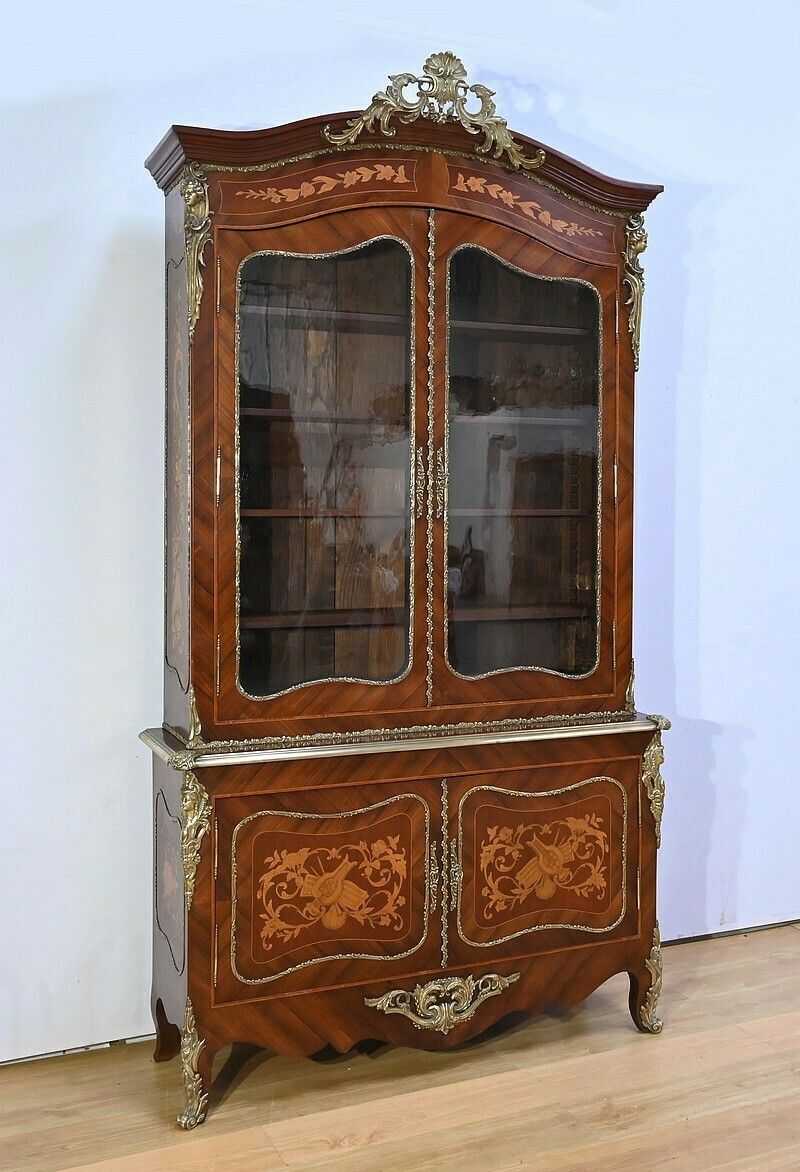 Two Body Bookcase, Louis XV Style – Late 19th Century
