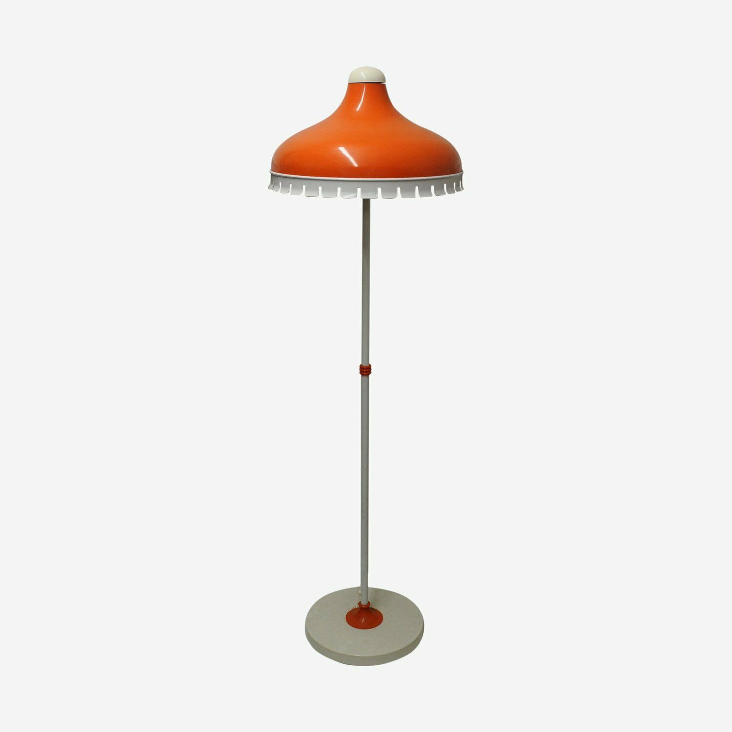 Space Age Orange And White Metal Floor Lamp By Meyer, Germany, 1960s photo furniture