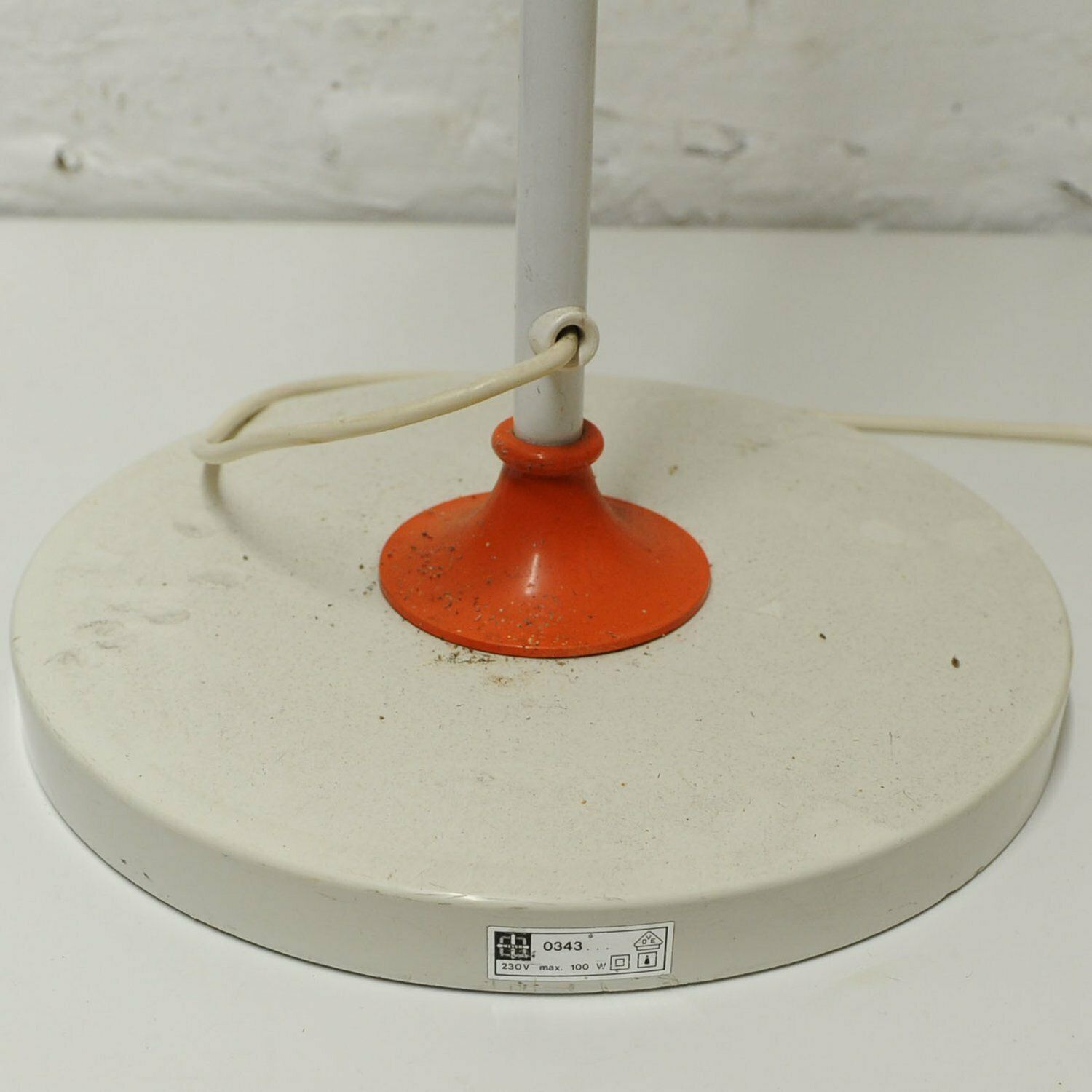 Space Age Orange And White Metal Floor Lamp By Meyer, Germany, 1960s photo 695.0
