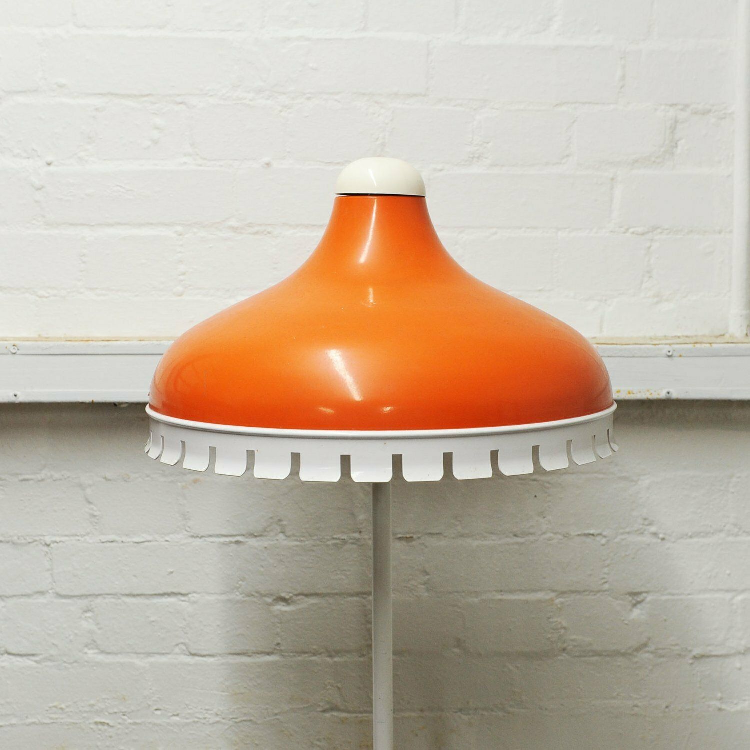 Space Age Orange And White Metal Floor Lamp By Meyer, Germany, 1960s photo vintage