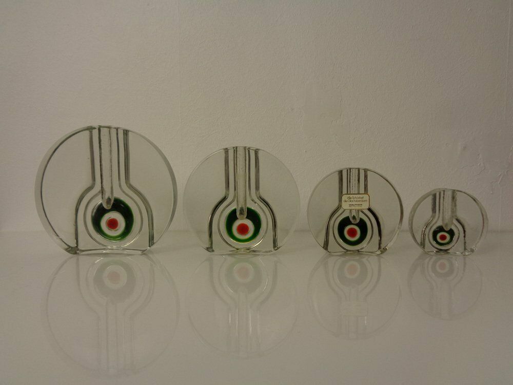 Pop Art Glass Vases By H. Düsterhaus For Walther, Germany, 1960s, Set Of 4 photo buy