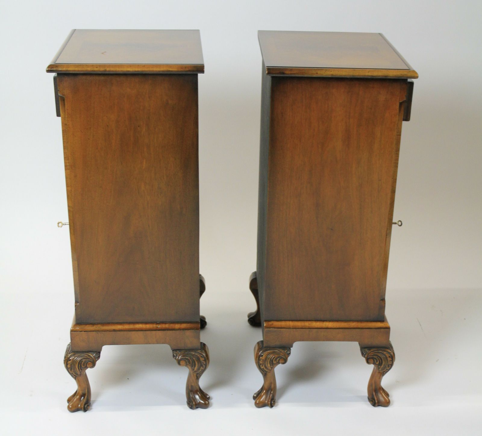 Pair Walnut Queen Anne Style  Bedside Cupboards Circa 1930s photo Furniture