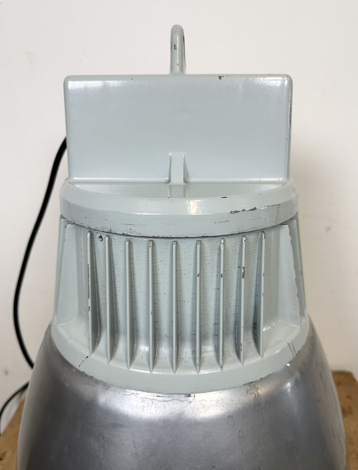 199.0 Vintage Silver  Factory Pendant Lamp From Elektrosvit, 1960s, 2x photo