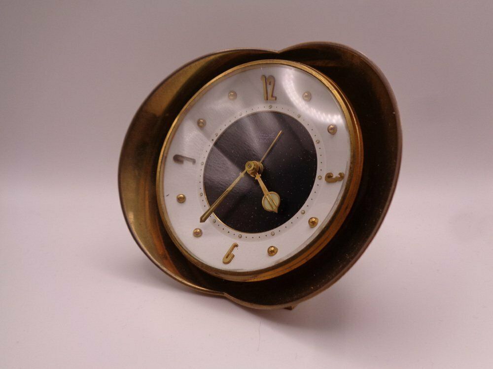 Brass 7 Rubis Alarm Clock From Kienzle International, Germany, 1950s photo Home Decor