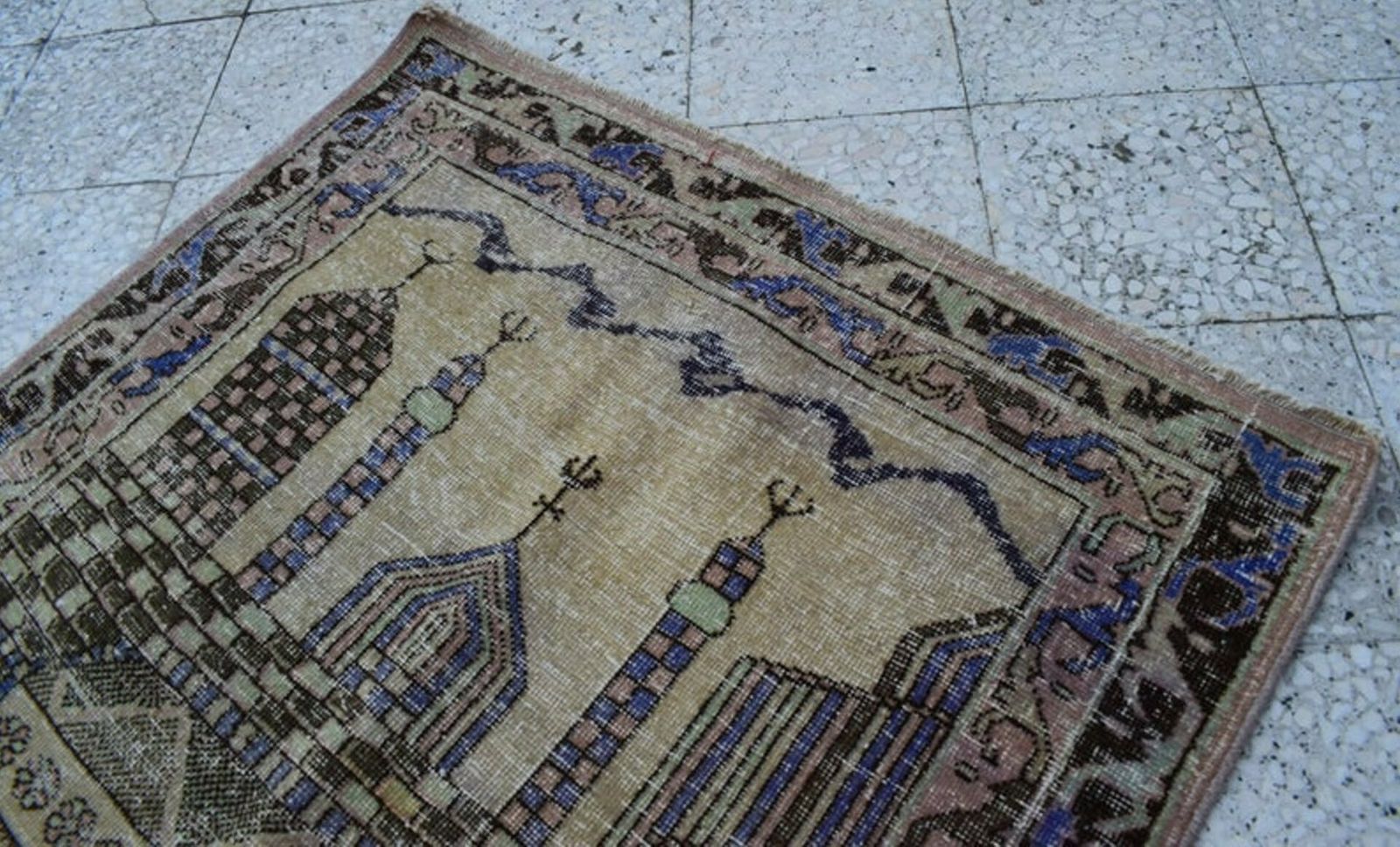 Turkish Pictorial Rug, 1970s, Vintage photo for sale