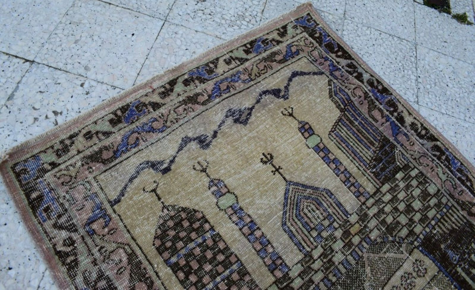 Turkish Pictorial Rug, 1970s, Vintage photo 433.0