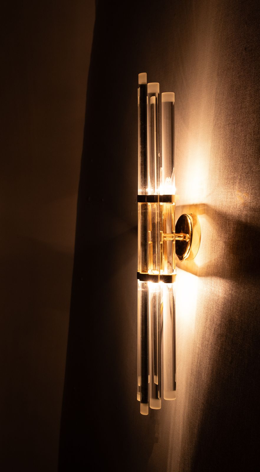 Grote Wandlamp Met Geslepen Glas, Venini Stijl, Jaren 1970, Italië photo furniture