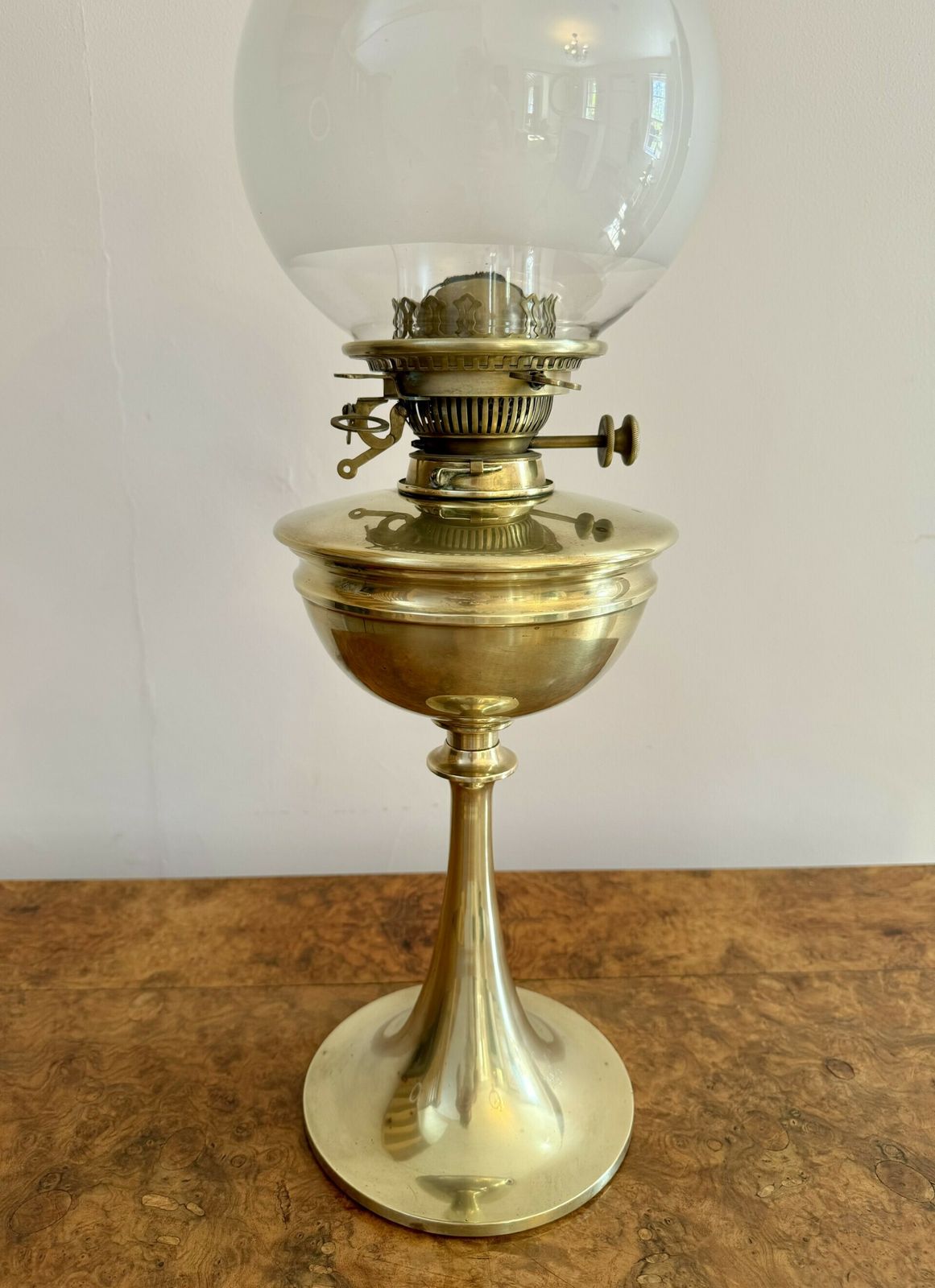 Wonderful Quality Antique Brass Oil Lamp By Hinks And Sons photo Lighting