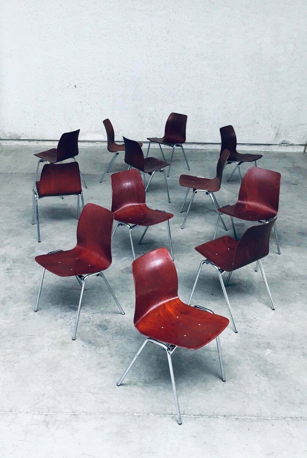 photo vinterior Mid Century Design Stapelstoelen Van Elmar Flötotto Voor Pagholz, Jaren 1960, Duitsland