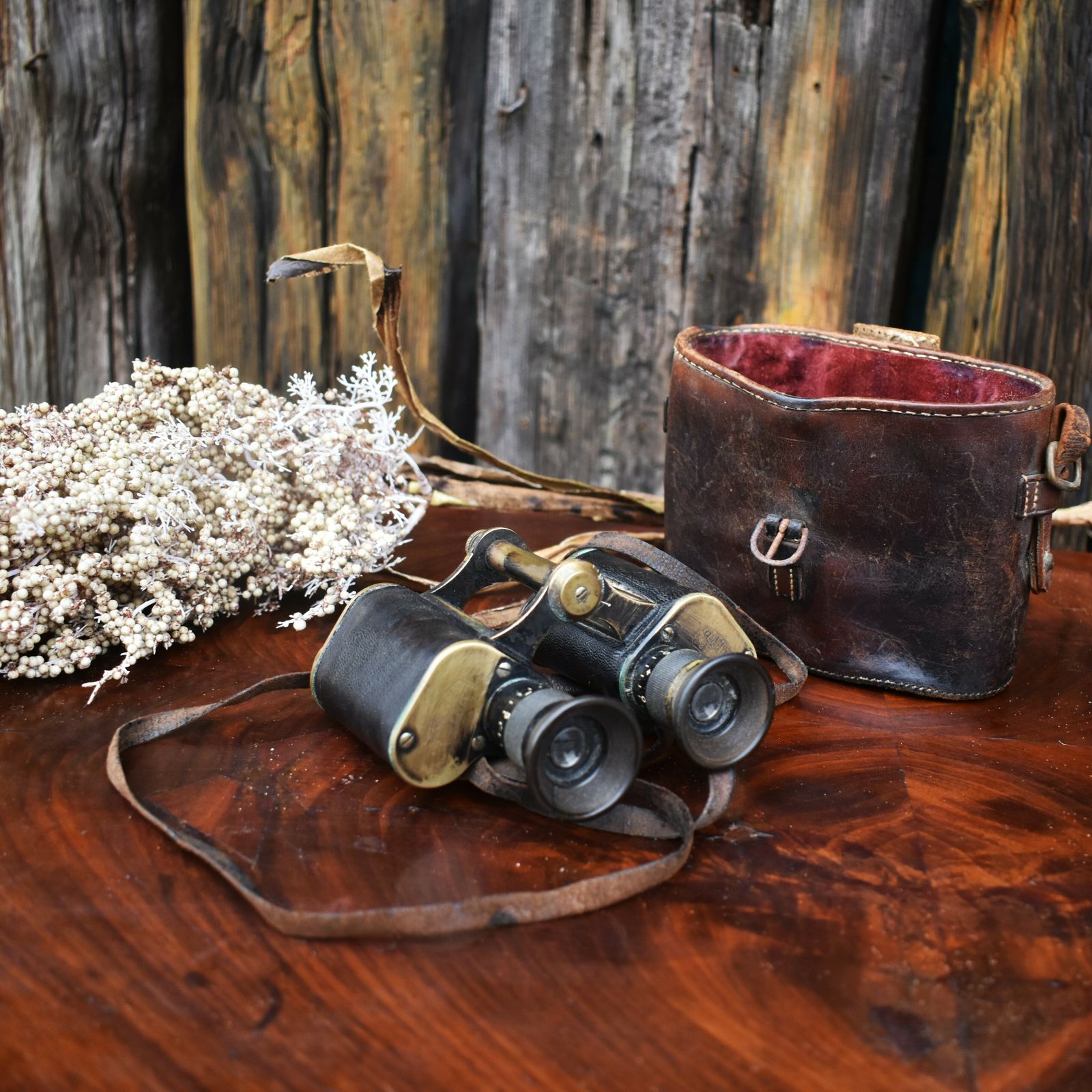 135.0 Antique Mary Jaffray Hartsfield House Betchworth Surrey Carl Zeiss Binoculars photo