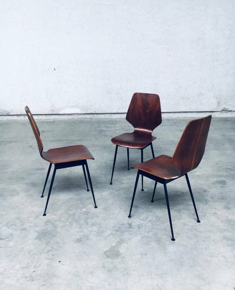 Midcentury Modern Design Plywood Side Chairs Attributed To Carlo Ratti For Legni Curvati, Italy 1950's photo 2200.0