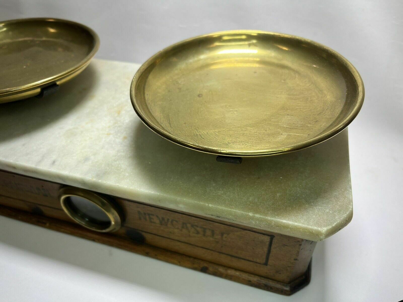 Antique French Marble & Wood Counter Scales & Weights G&W Pairman Bonfils Monneret Paris photo 225.0