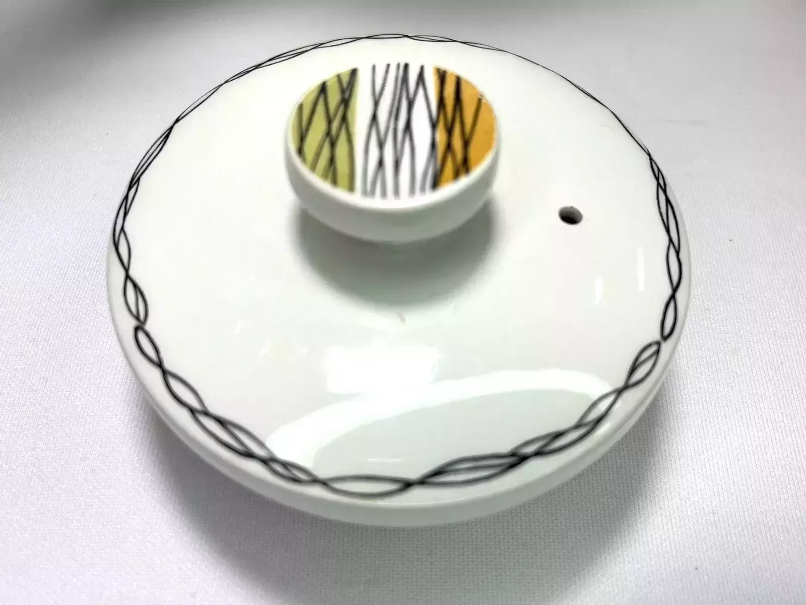 photo furniture Vintage 1960s Midwinter Pottery Sienna Stripe 12 Piece Coffee Set Jessie Tait Design, 'Fine' Shape