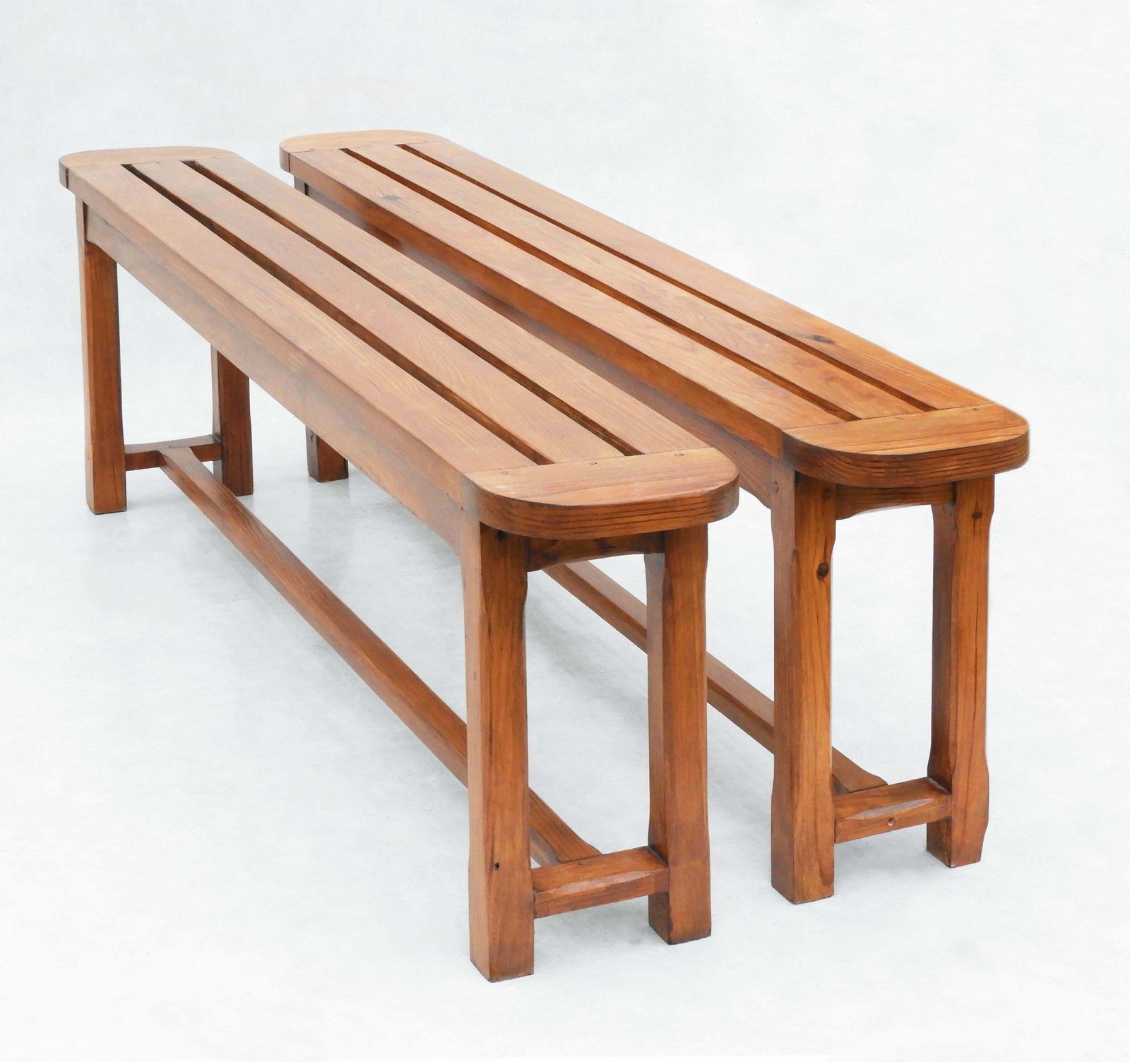 Vintage French Provincial Slatted Pine Outdoor Dining Tables (Seats 8) 2 Available photo 1295.0