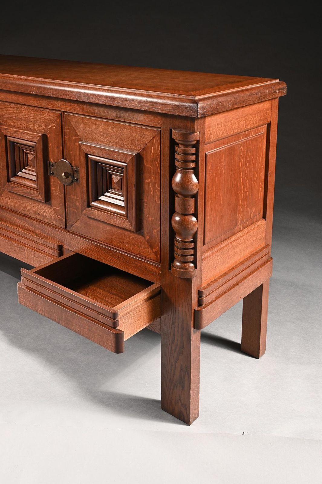 Rare Model Charles Dudouyt Mid 20th Century French Art Deco Oak Sideboard photo furniture