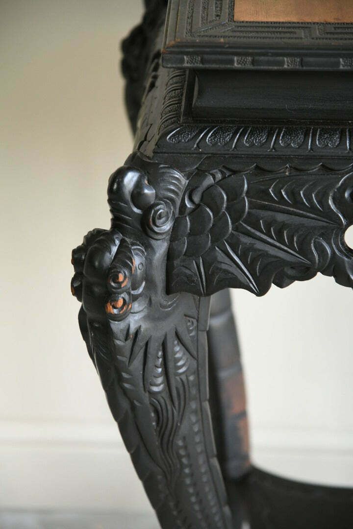 Oriental Ebonised Jardinere Plant Stand photo furniture