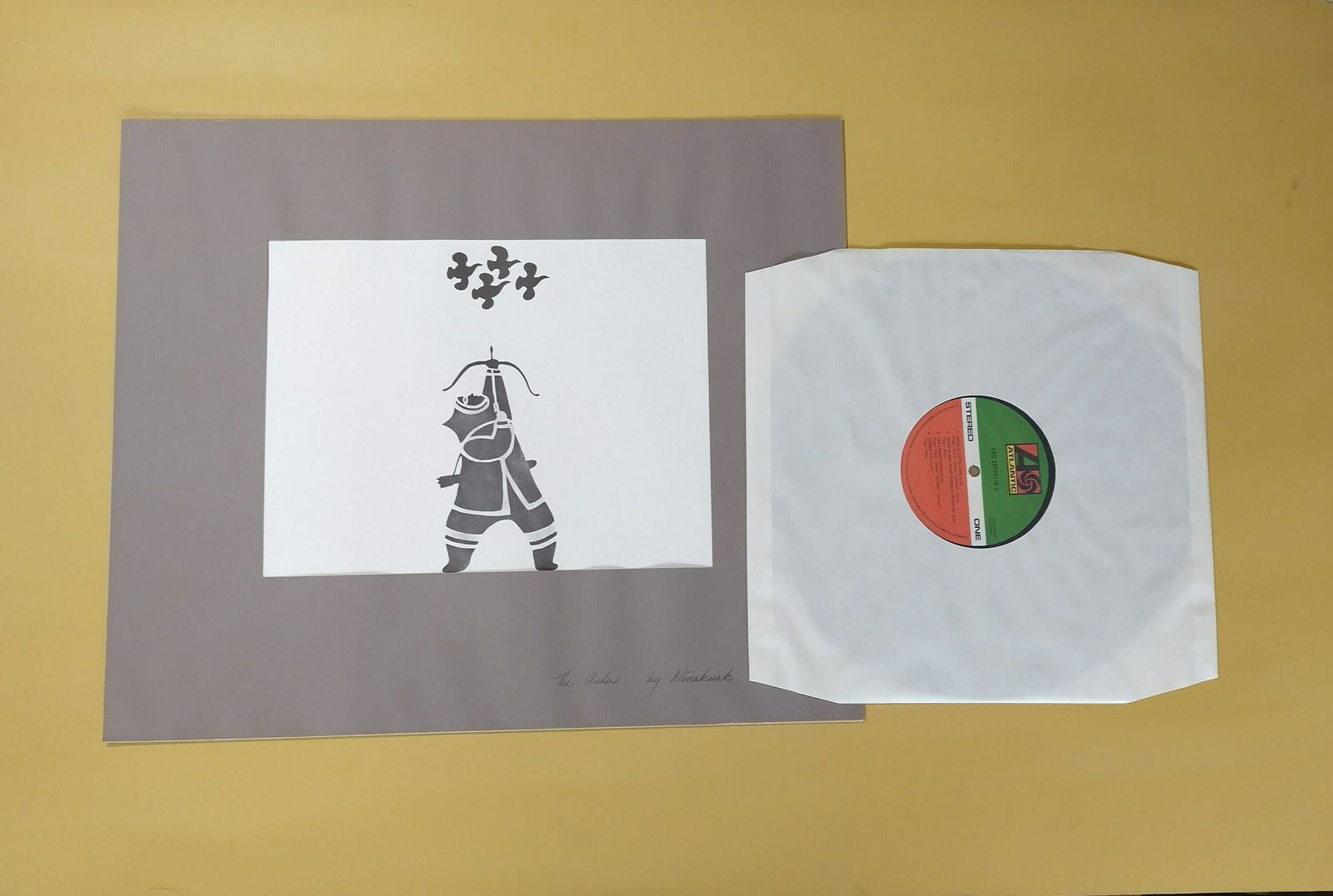 Inuit Artist Niviaksiak The Archer 1960s Official Limited Edition Print photo vinterior